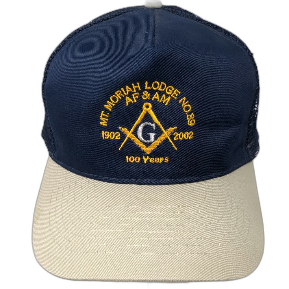 Otto Blue One Size Trucker Hat Masonic Mt Moriah Lodge 100 Years Anniversary